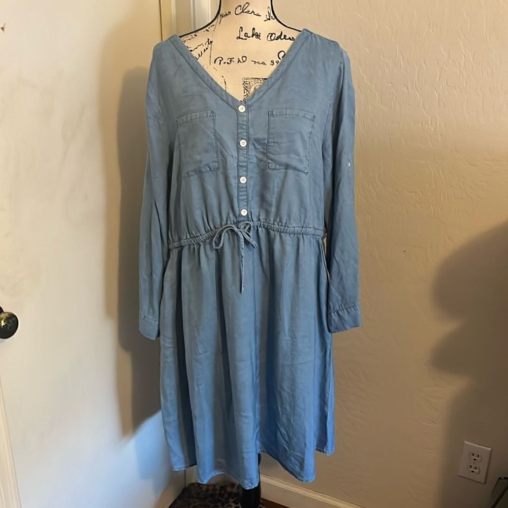 Torrid Blue Lyocell Chambray Dress Festival Concert Boho Vacation Resort Wear - Picture 5 of 14